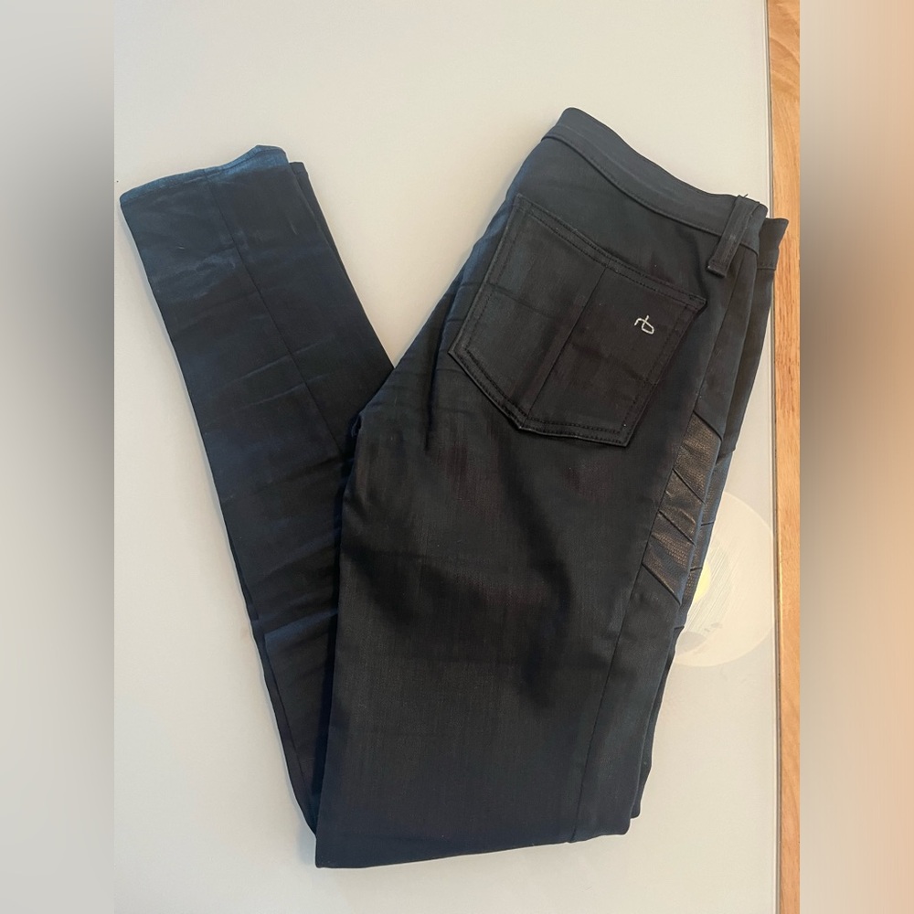 Rag and Bone Leather Moto Jeans